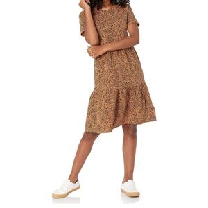 Amazon Women's Dress Small Animal Print Cotton Short Sleeve Dress